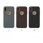 Wholesale iPhone X (Ten) Wool Style Armor Hybrid Case (Brown)